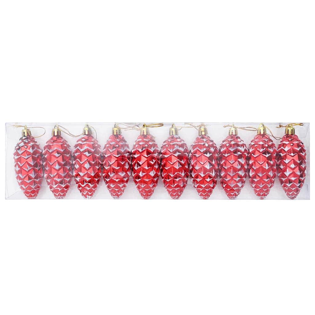 Contemporary Christmas Pine Cone Ball 40 pcs Red - High Quality Build
