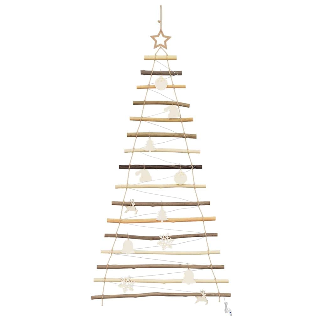 Contemporary Christmas Tree with 50 LEDs Natural 120cm Solid Ash wood