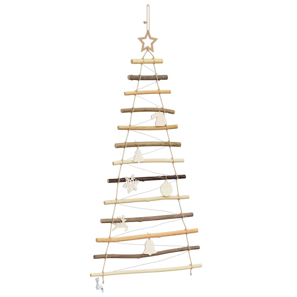 Contemporary Christmas Tree with 50 LEDs Natural 120cm Solid Ash wood