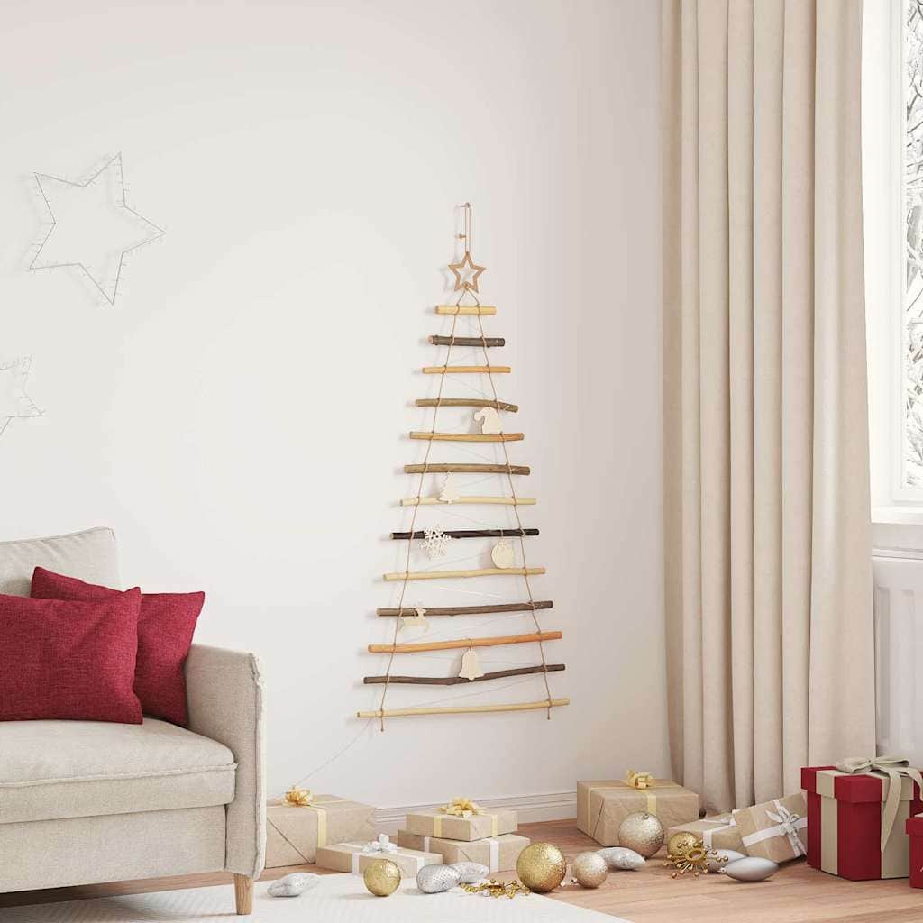 Contemporary Christmas Tree with 50 LEDs Natural 120cm Solid Ash wood