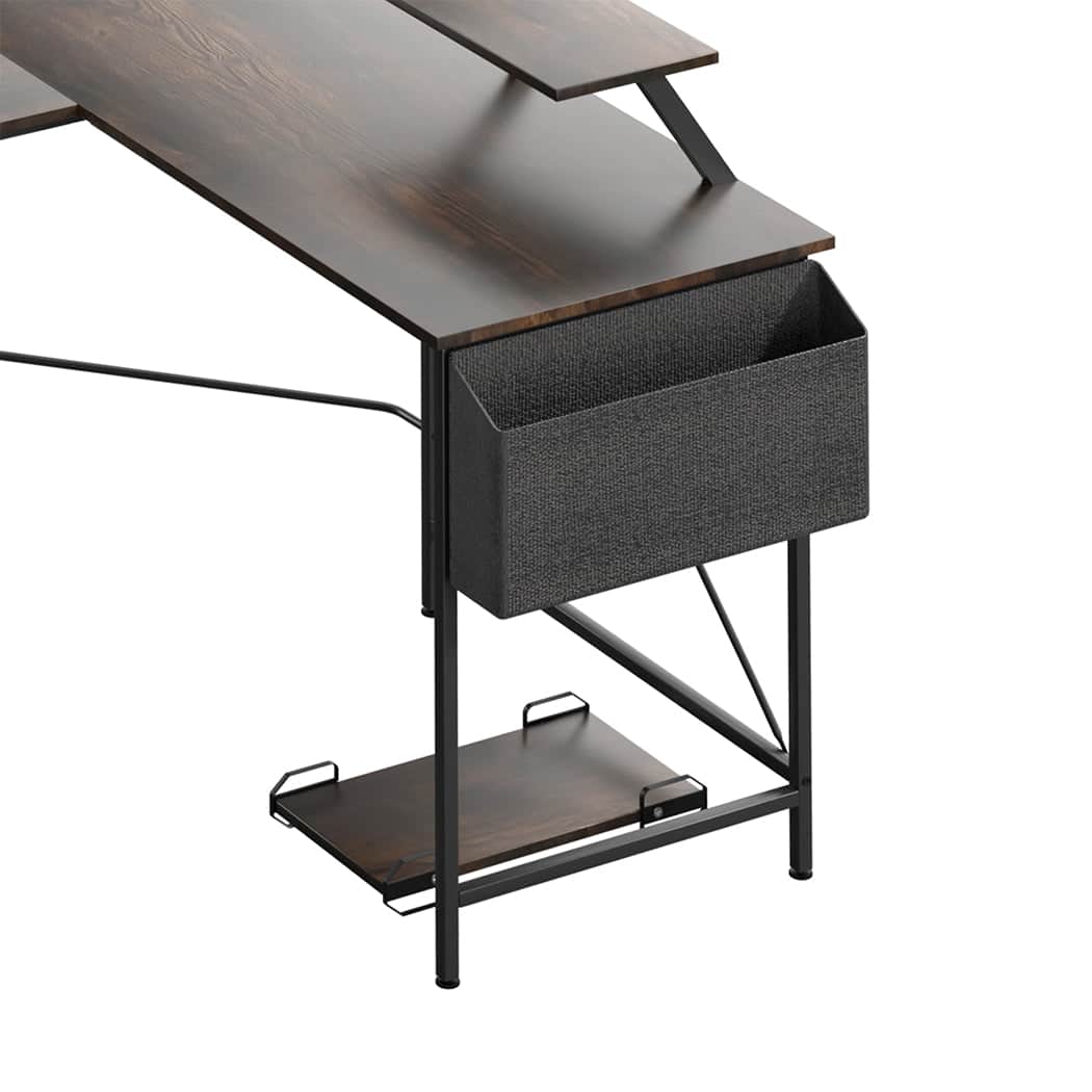 Contemporary Computer Desk Corner Desk Brown  Scandi Inspired Design