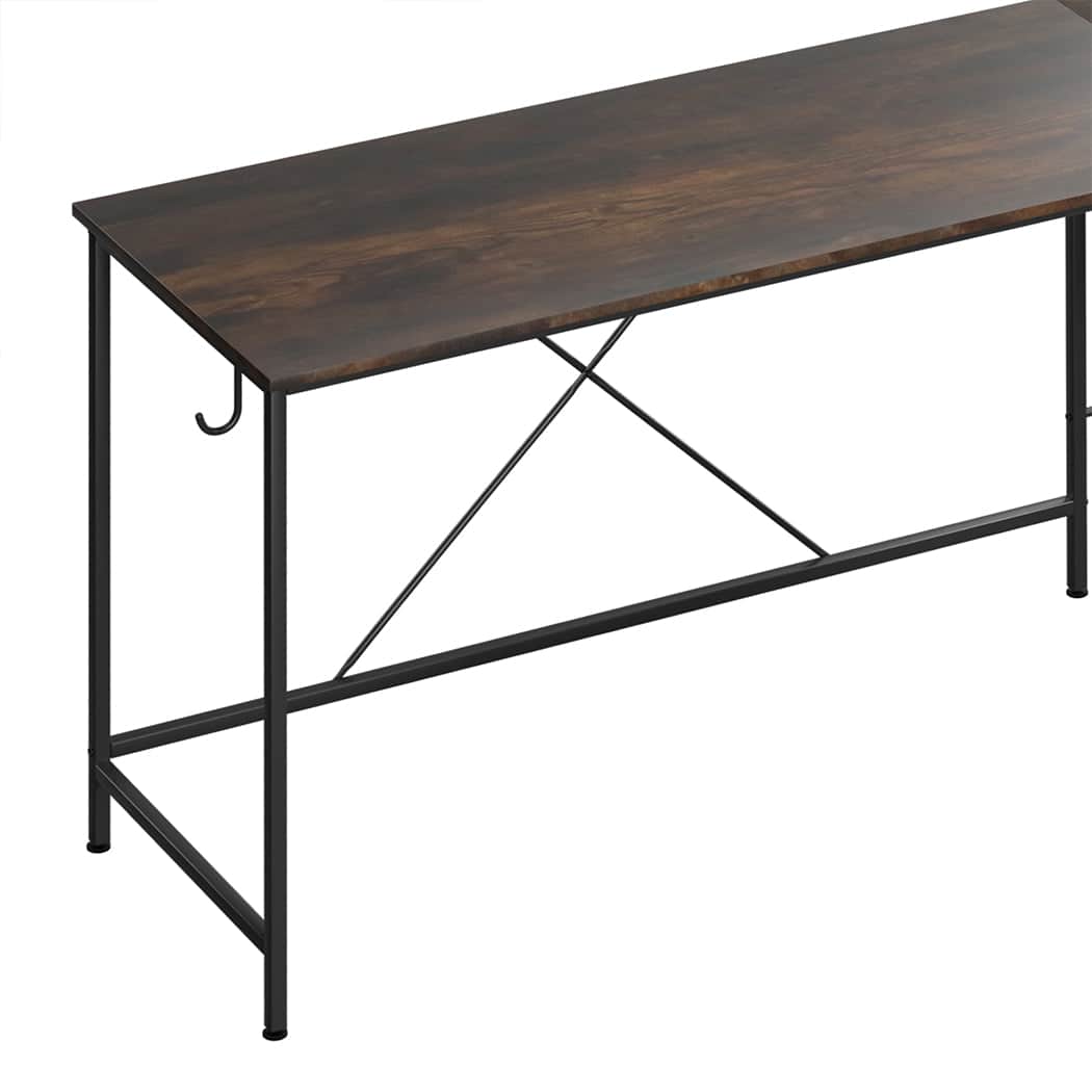 Contemporary Computer Desk Corner Desk Brown  Scandi Inspired Design