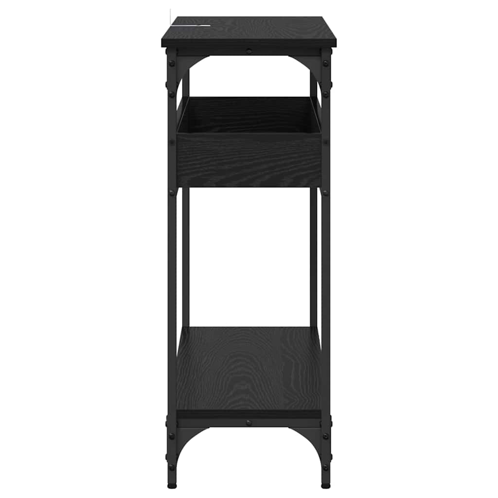 Contemporary Console Table Black oak Engineered wood - High Quality