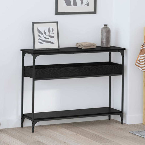 Contemporary Console Table Black oak Engineered wood - High Quality