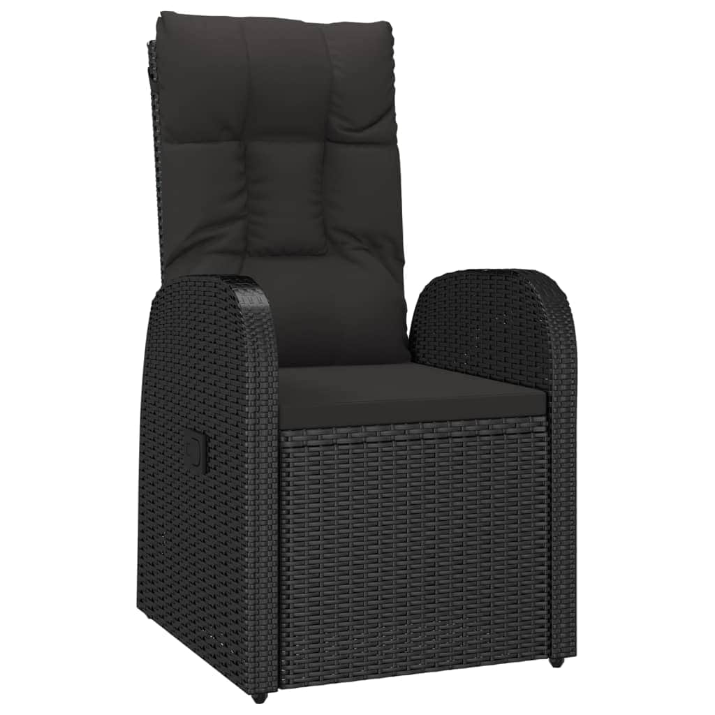 Contemporary Cushioned Garden Dining Set: 5-Piece Grey Poly Rattan
