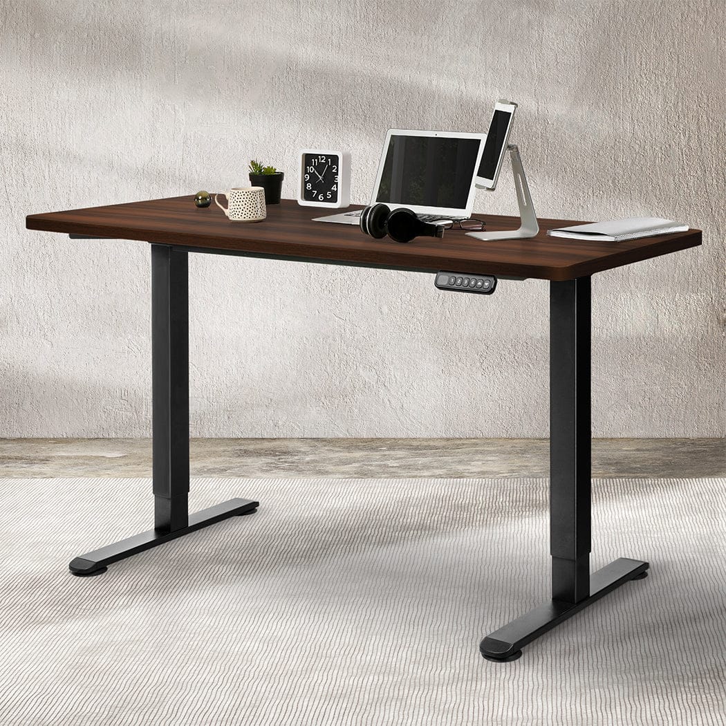Contemporary Desktop For Motorised Adjustable Black 140X70CM Walnut with Black colour