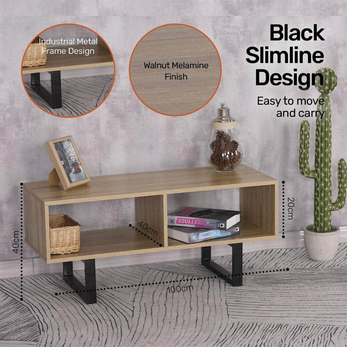 Contemporary Elegance: Dual Storage Coffee Table, 1m Wide