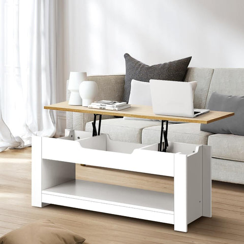 Contemporary Elegance of a Lift-Up Coffee Table with Display Shelf