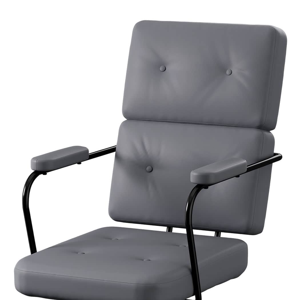 Contemporary Ergonomic Office Chair Computer PU Grey  Easy Assembly