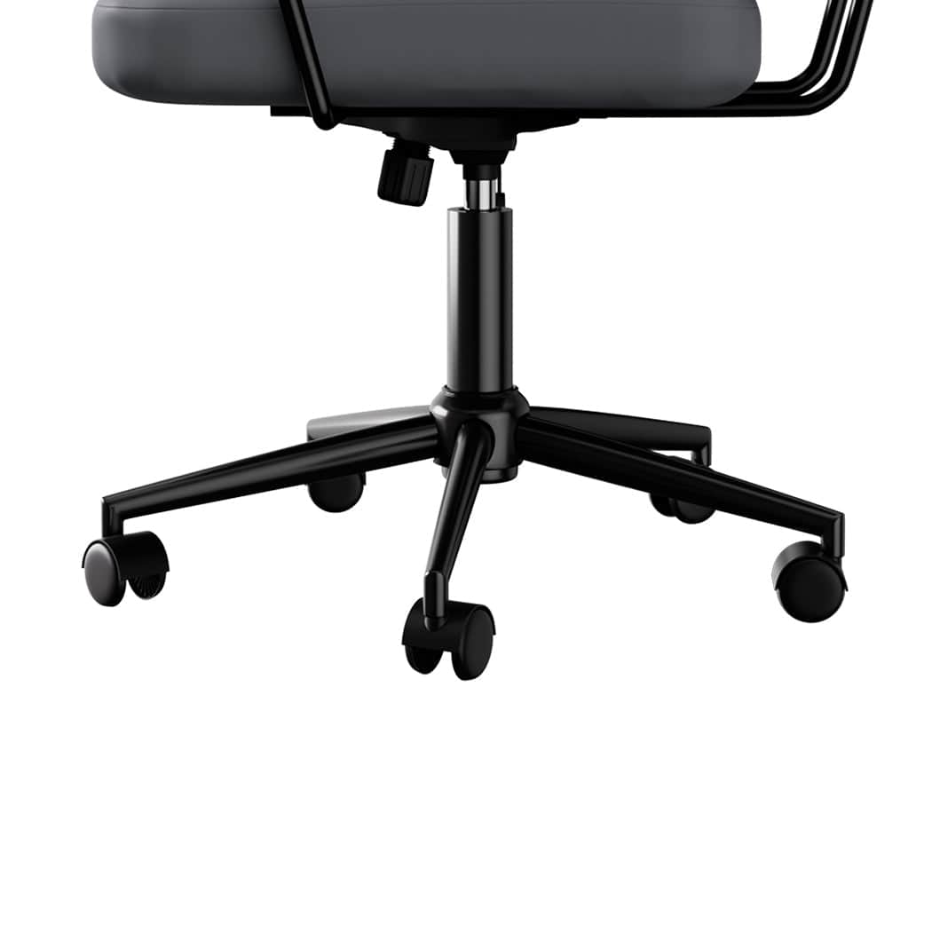 Contemporary Ergonomic Office Chair Computer PU Grey  Easy Assembly