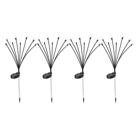 Contemporary Firfly Solar Lawn Lights 8LED 4PC Outdoor Black  High