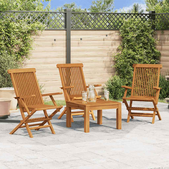 3 PCS Wooden Garden Chair Set - Solid Patio Setup