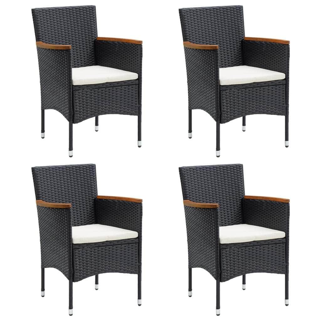 Contemporary Garden Dining Harmony: 5-Piece Set in Grey and Black with Cushions