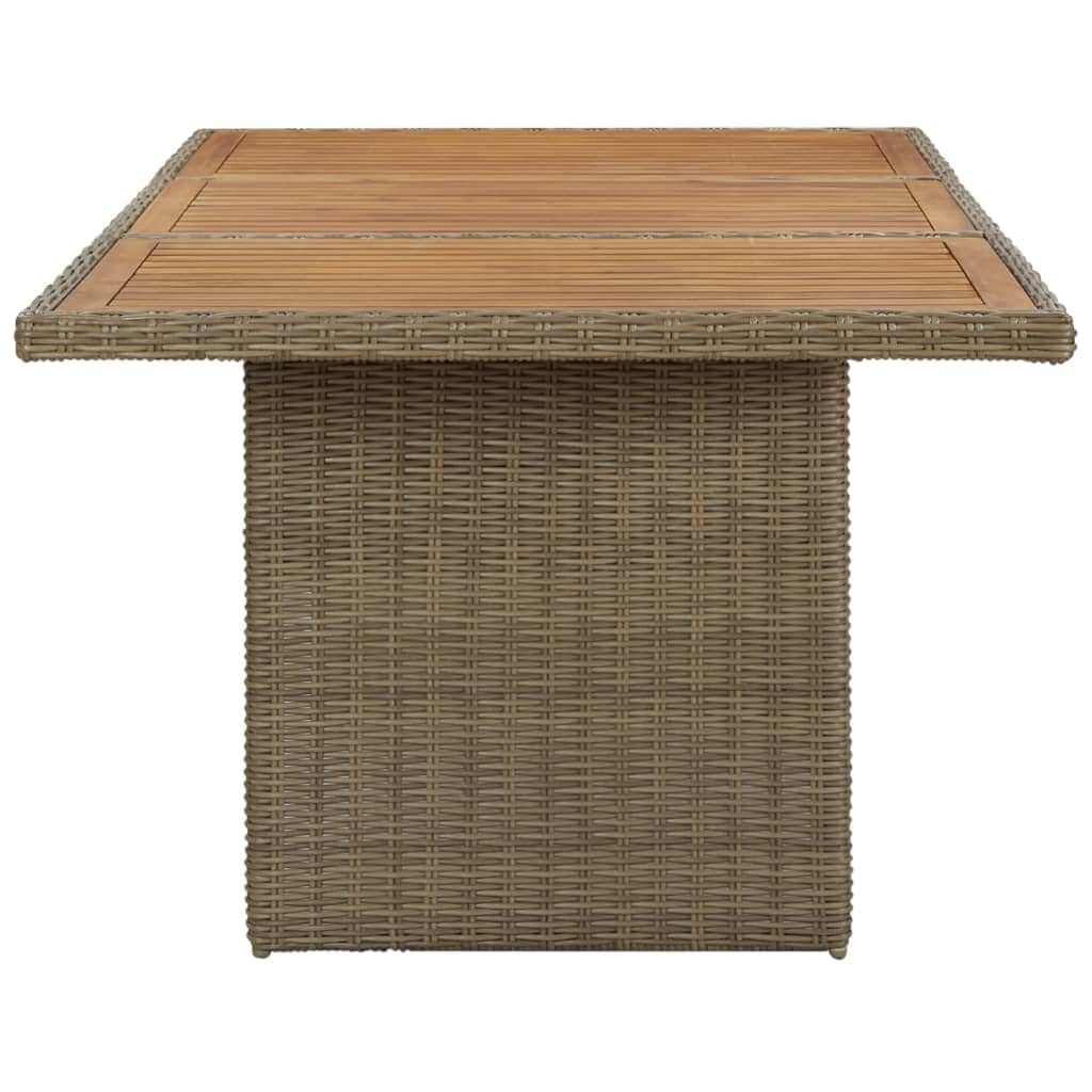 Contemporary Garden Dining Table Brown 200x100x74 Indoor Outdoor Use Home Comfort