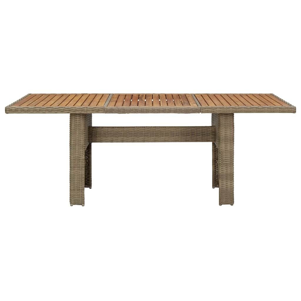 Contemporary Garden Dining Table Brown 200x100x74 Indoor Outdoor Use Home Comfort