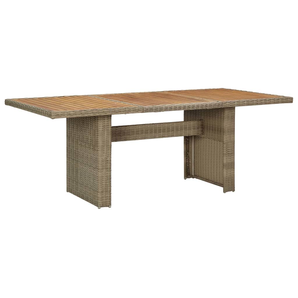 Contemporary Garden Dining Table Brown 200x100x74 Indoor Outdoor Use Home Comfort