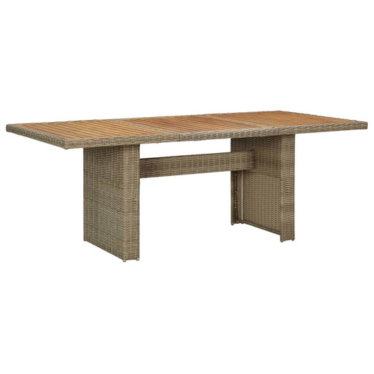 Garden Dining Table Brown Indoor Outdoor