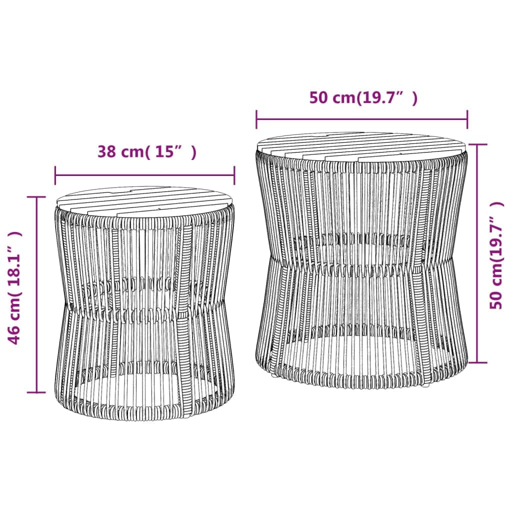 Contemporary Garden Side Tables 2 pcs Home Decor Accent Evening