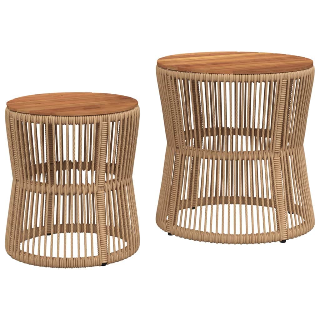 Contemporary Garden Side Tables 2 pcs Home Decor Accent Evening