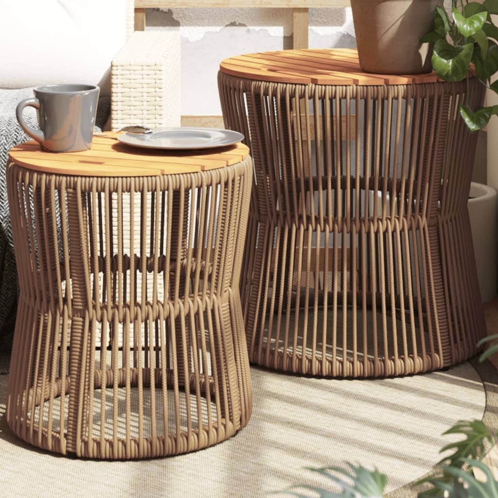 Contemporary Garden Side Tables 2 pcs Home Decor Accent Evening