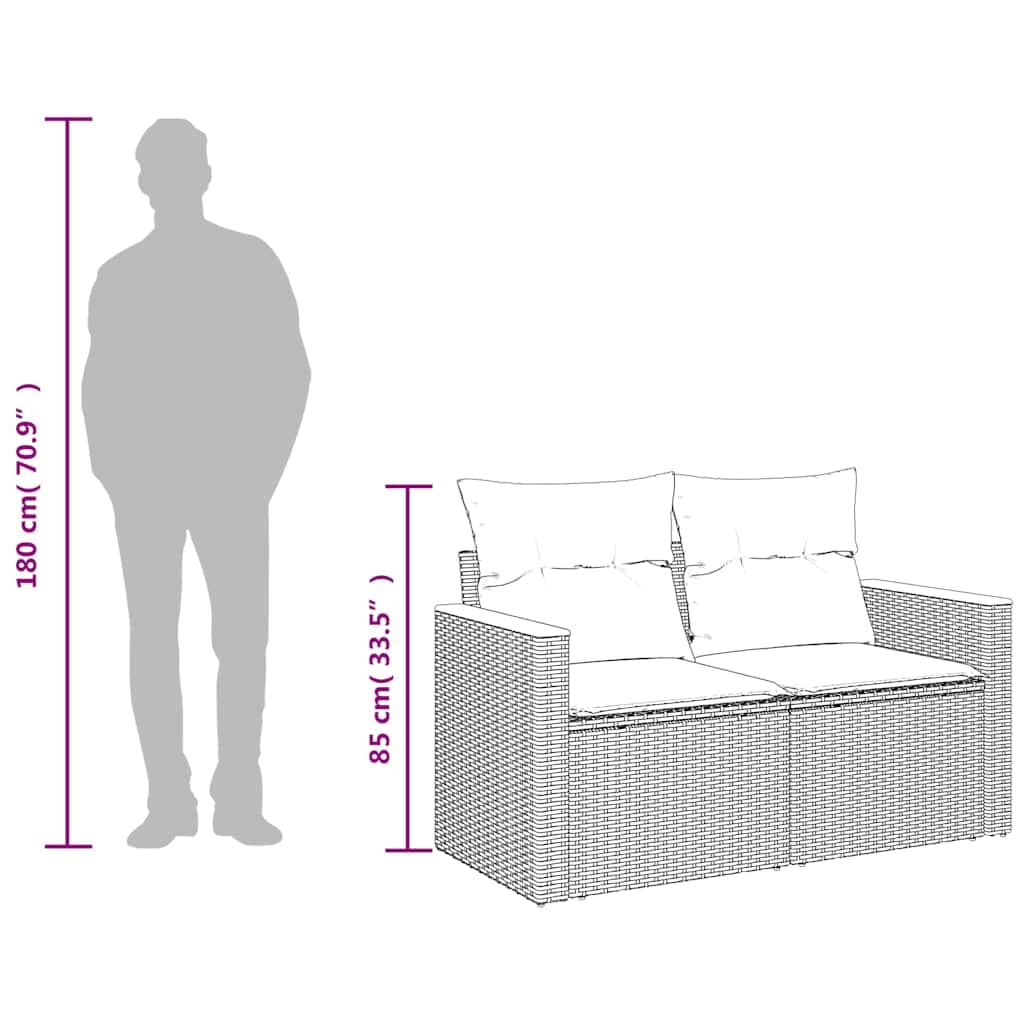 Contemporary Garden Sofa with Cushions 2-seater  Indoor Outdoor Use Essentials