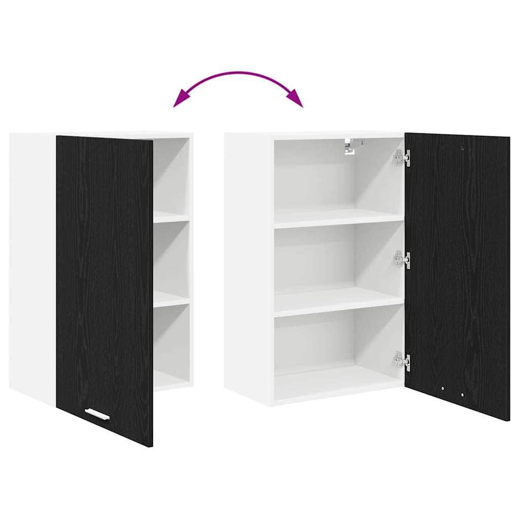 Contemporary Hanging Cabinet Riga Black Oak and White - Durable