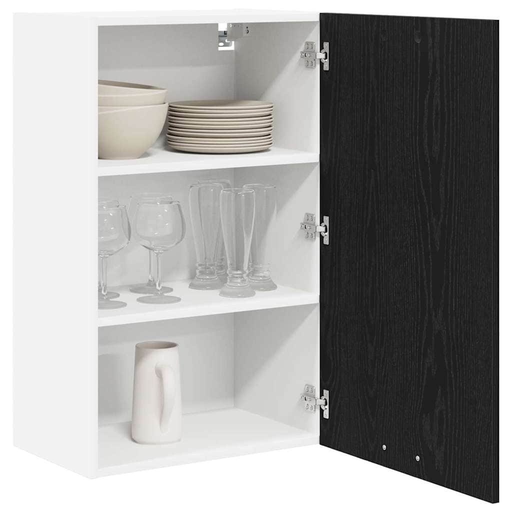 Contemporary Hanging Cabinet Riga Black Oak and White - Durable