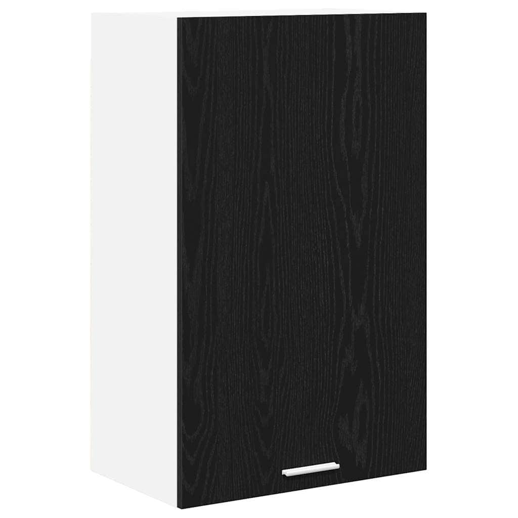 Black colour - Contemporary Hanging Cabinet Riga Black Oak and White - Durable