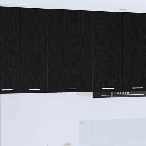 Contemporary Hanging Cabinet Riga Black Oak and White - Durable