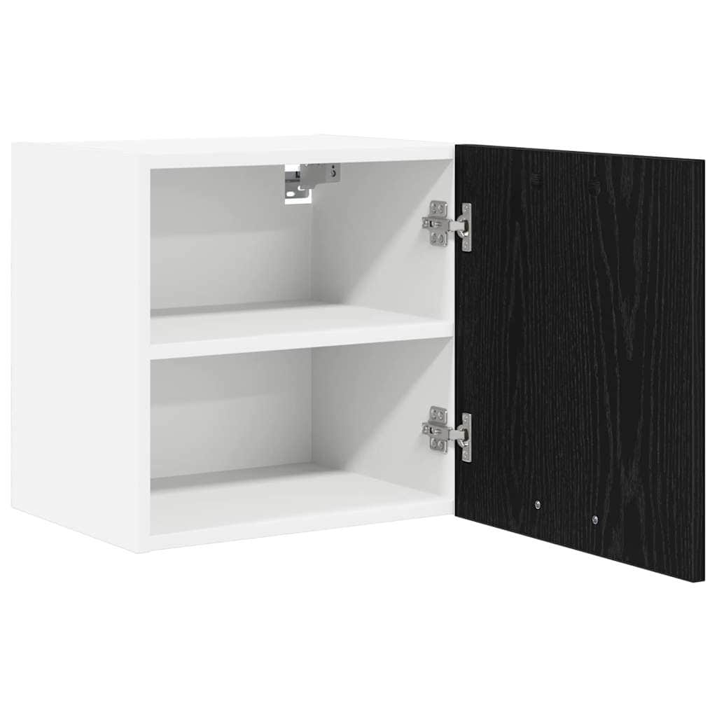 Contemporary Hanging Cabinet Riga Black Oak and White - Home Dacor