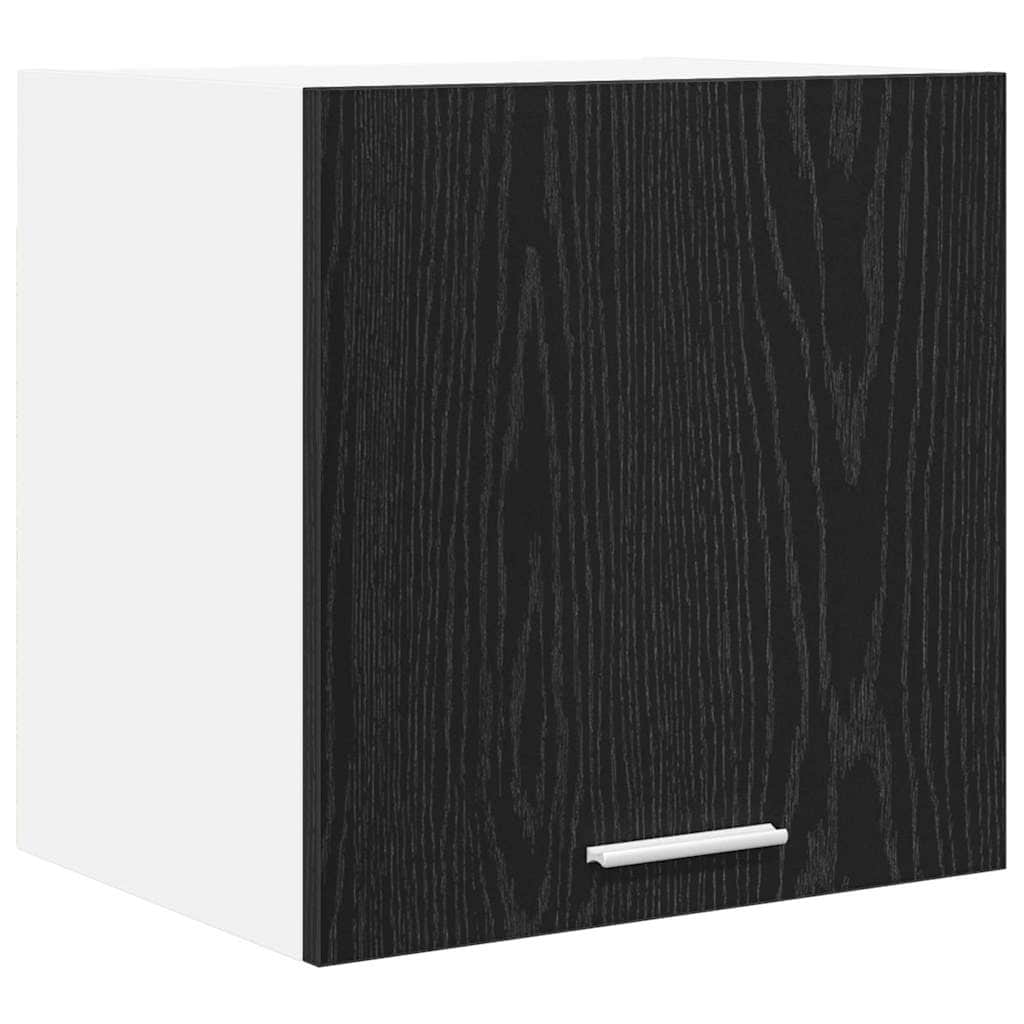 Contemporary Hanging Cabinet Riga Black Oak and White - Home Dacor