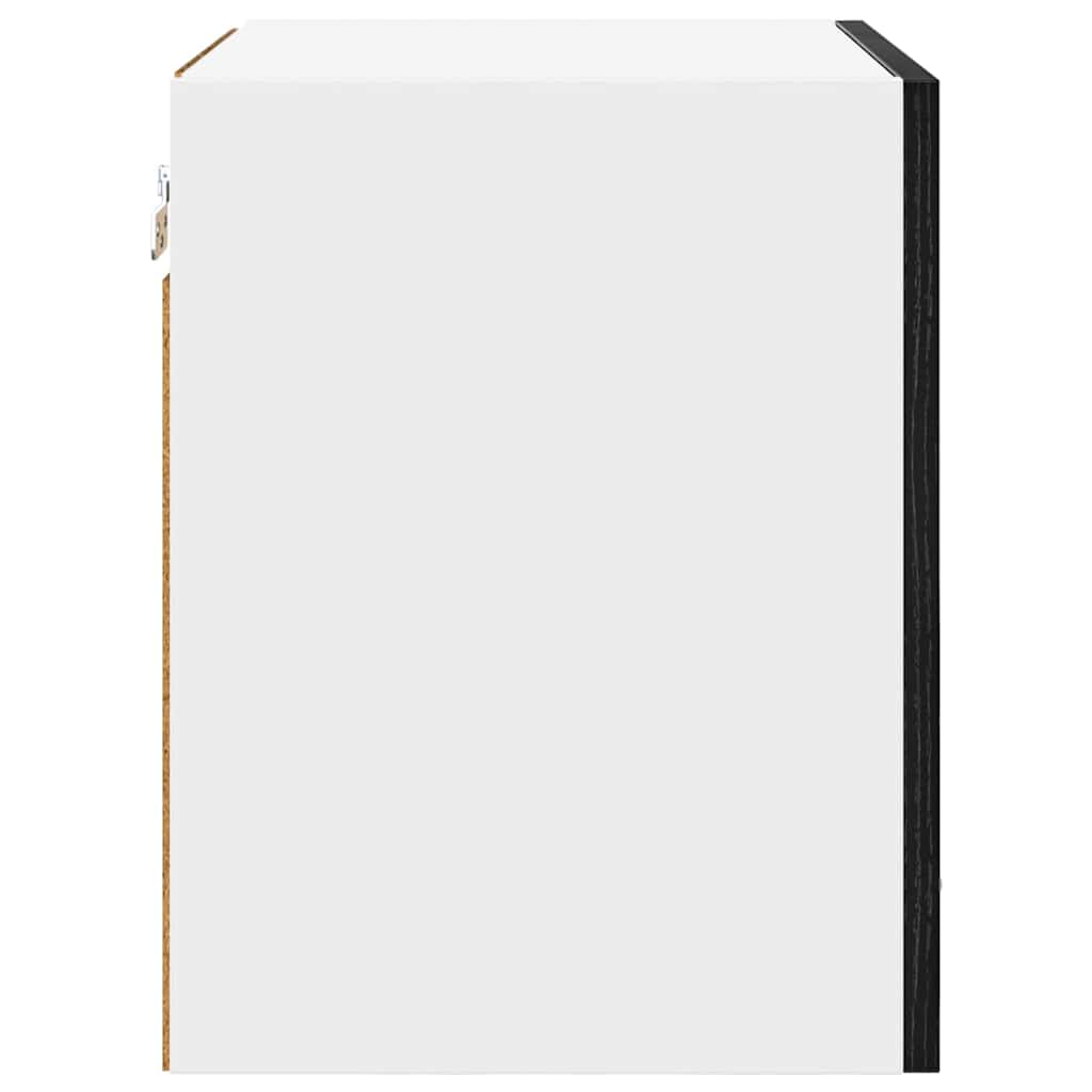 Contemporary Hanging Cabinet Riga Black Oak and White - Home Dacor