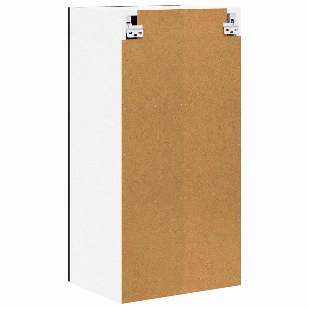 Contemporary Hanging Cabinet Riga Black Oak and White - Premium