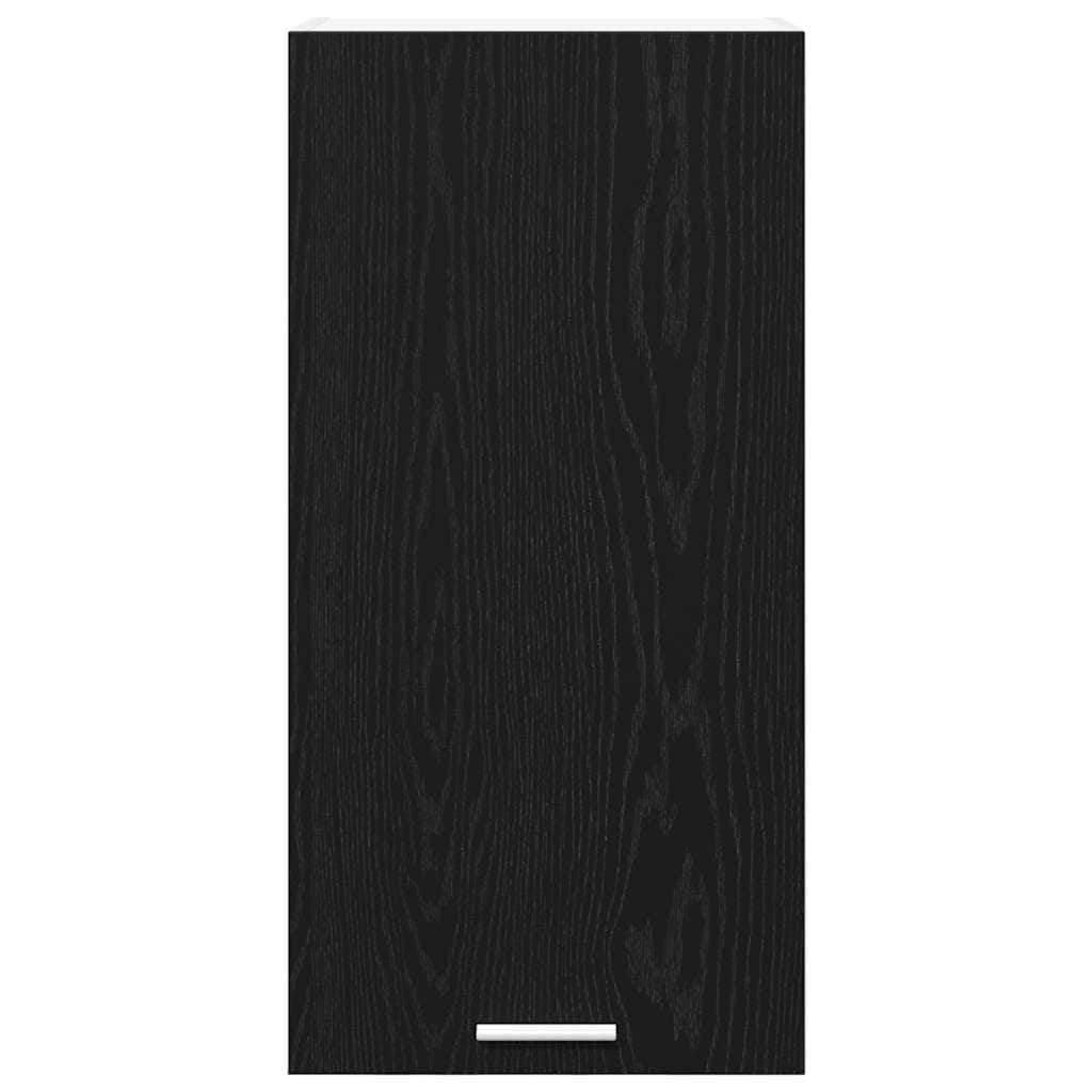 Contemporary Hanging Cabinet Riga Black Oak and White - Premium