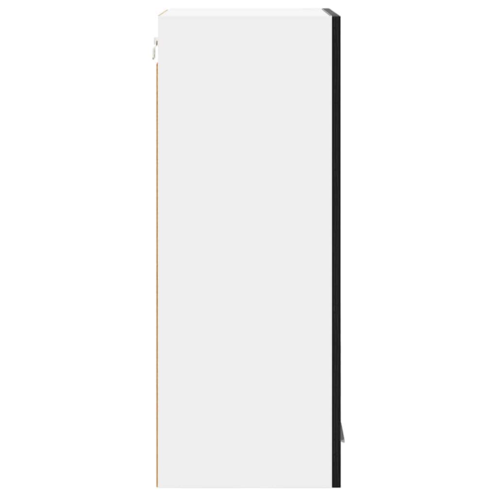 Contemporary Hanging Cabinet Riga Black Oak and White - Premium