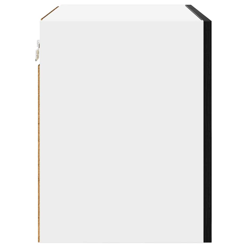 Contemporary Hanging Cabinet Riga Black Oak and White x