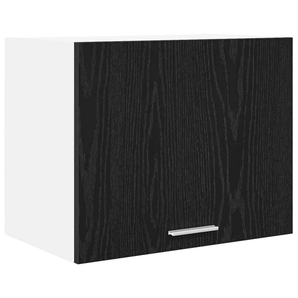 Black colour - Contemporary Hanging Cabinet Riga Black Oak and White x