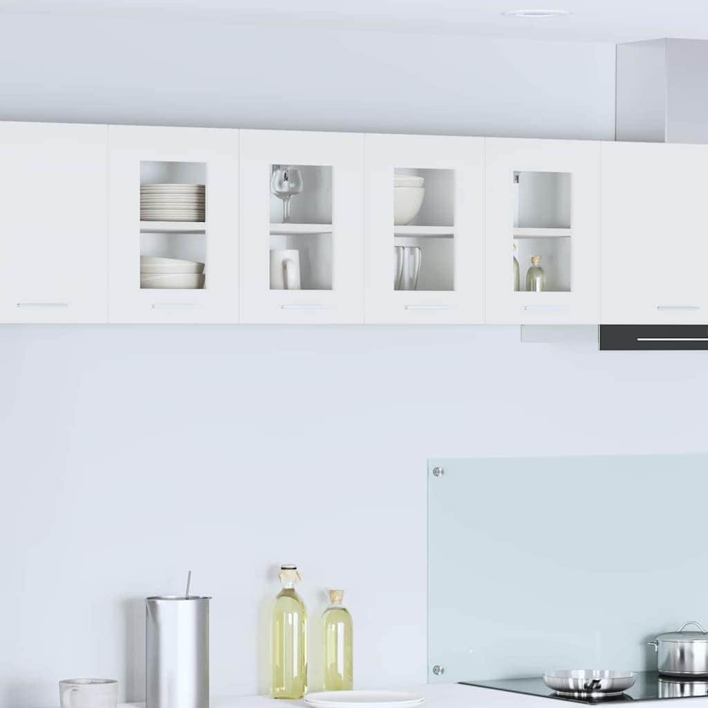 Contemporary Hanging Cabinet Riga White Engineered Wood