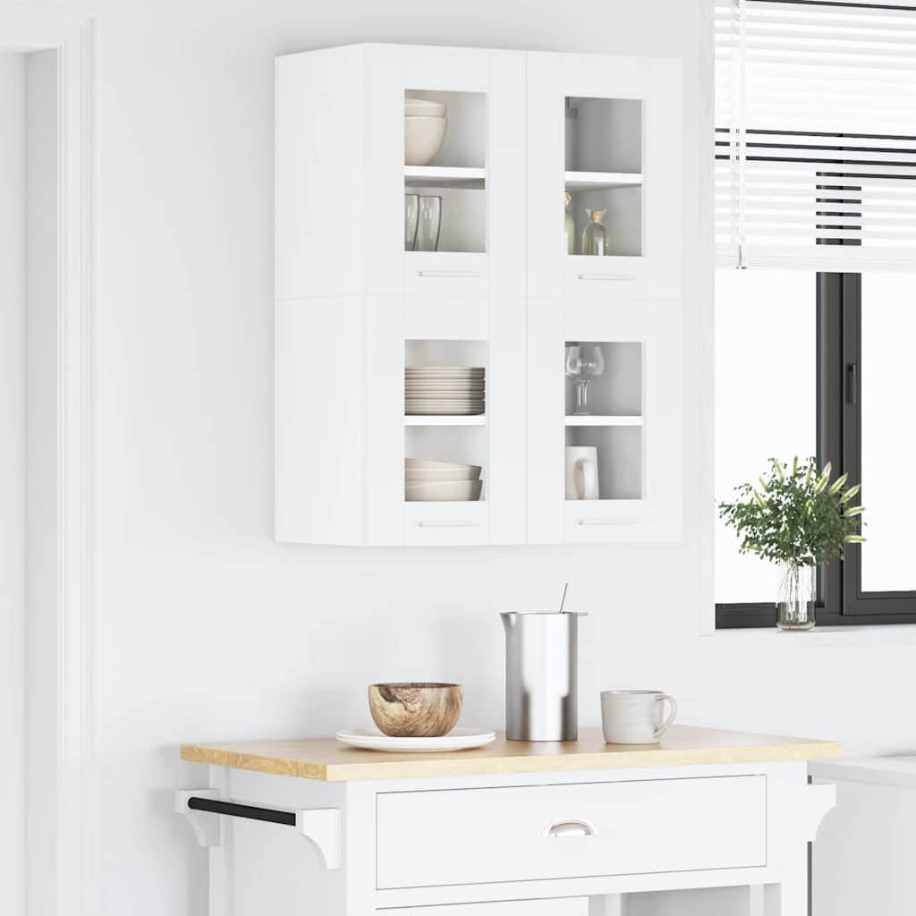 Contemporary Hanging Cabinet Riga White Engineered Wood