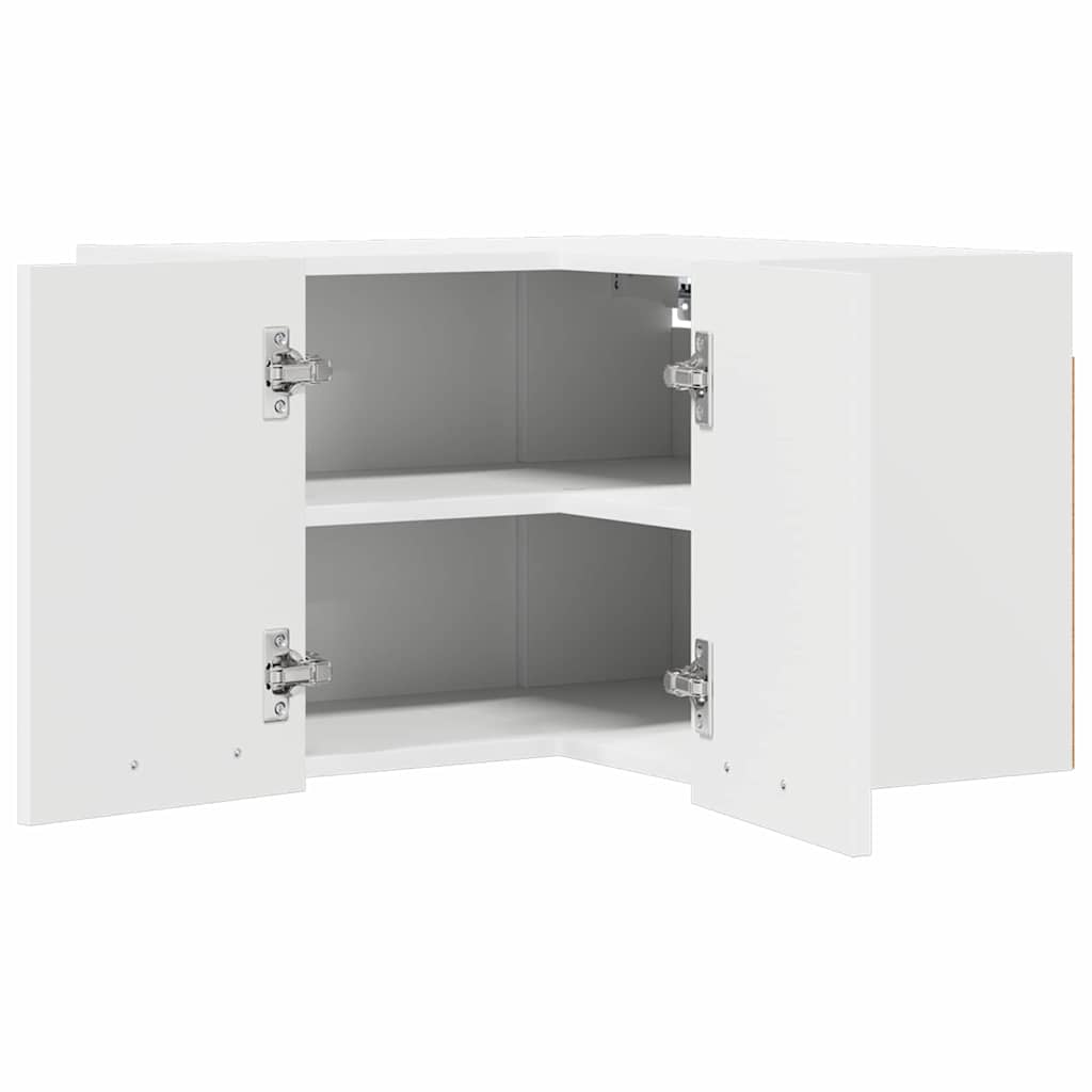 Wood finish - Contemporary Hanging Cabinet Riga White Engineered Wood - Premium