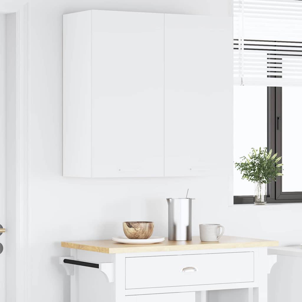 3vty - Contemporary Hanging Cabinet Riga White Engineered Wood - Sturdy