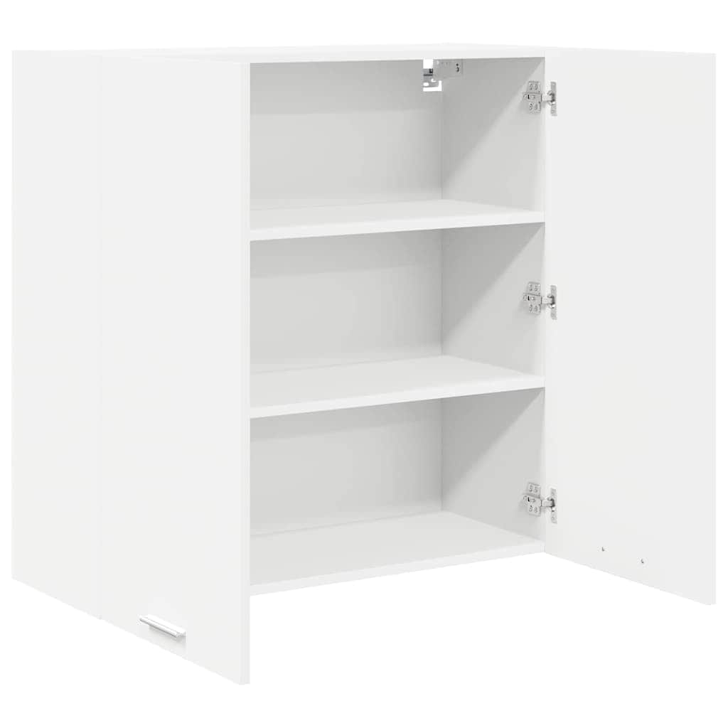 Wood finish - Contemporary Hanging Cabinet Riga White Engineered Wood - Sturdy