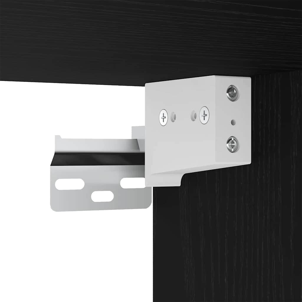 Contemporary Hanging Cabinet with Shelf Riga Black Oak