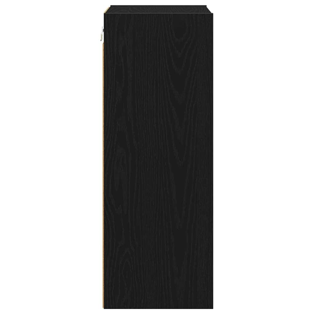 Contemporary Hanging Cabinet with Shelf Riga Black Oak