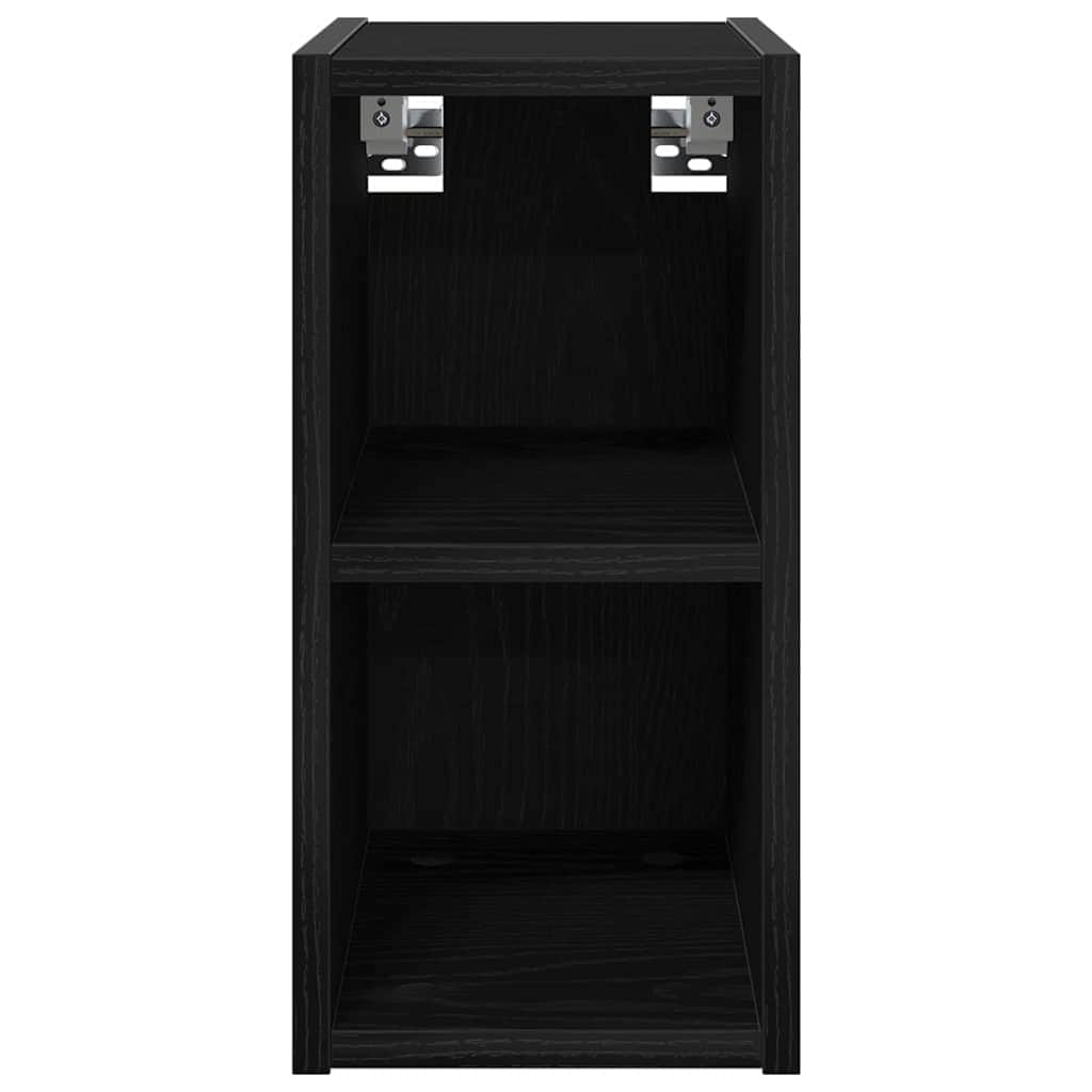 Contemporary Hanging Cabinet with Shelf Riga Black Oak - Sturdy | Black colour