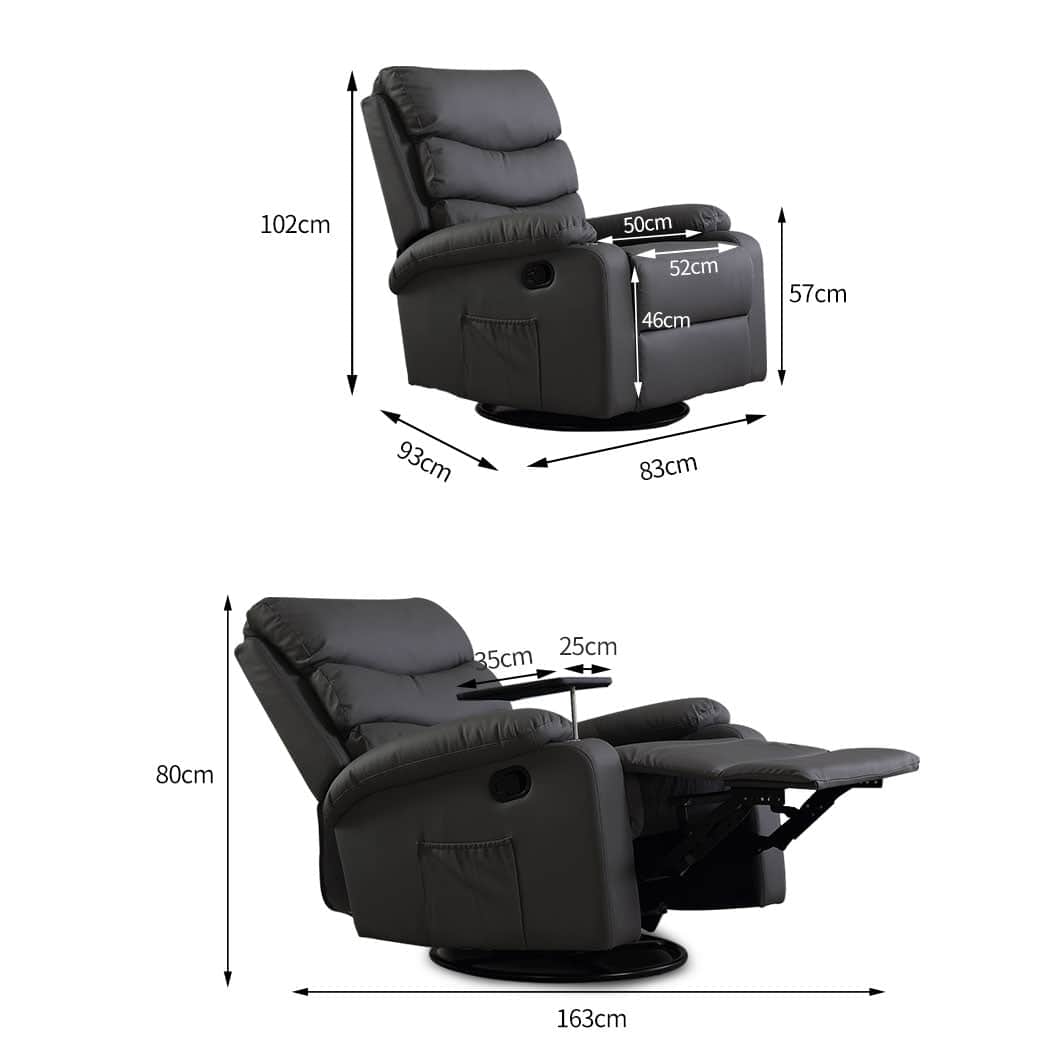 Contemporary Massage Chair Recliner 360 Swivel Black  Easy Assembly