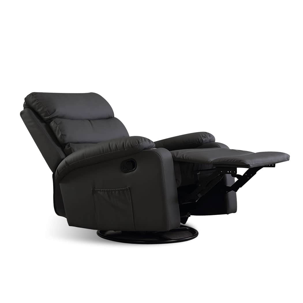 Contemporary Massage Chair Recliner 360 Swivel Black  Easy Assembly