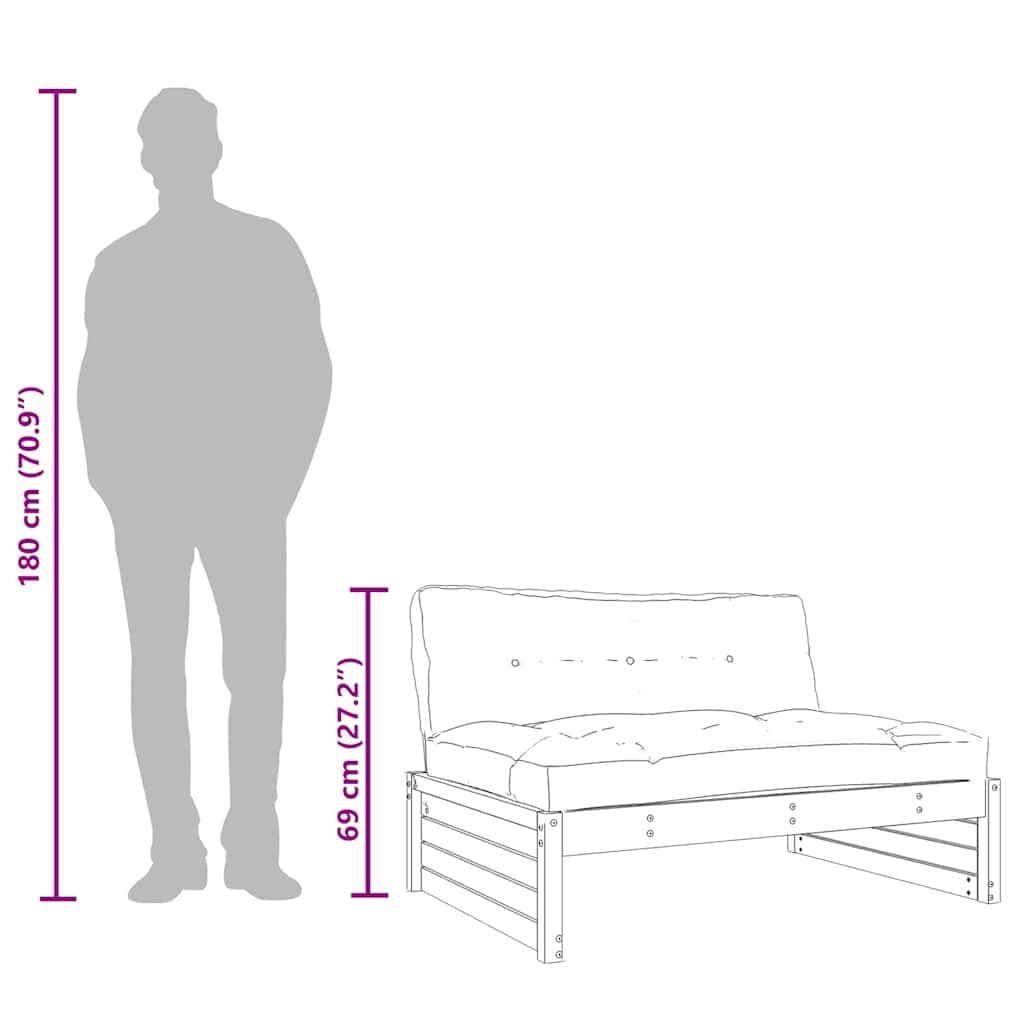 Contemporary Middle Sofa White 120x80 cm Outdoor Retreat Essentials