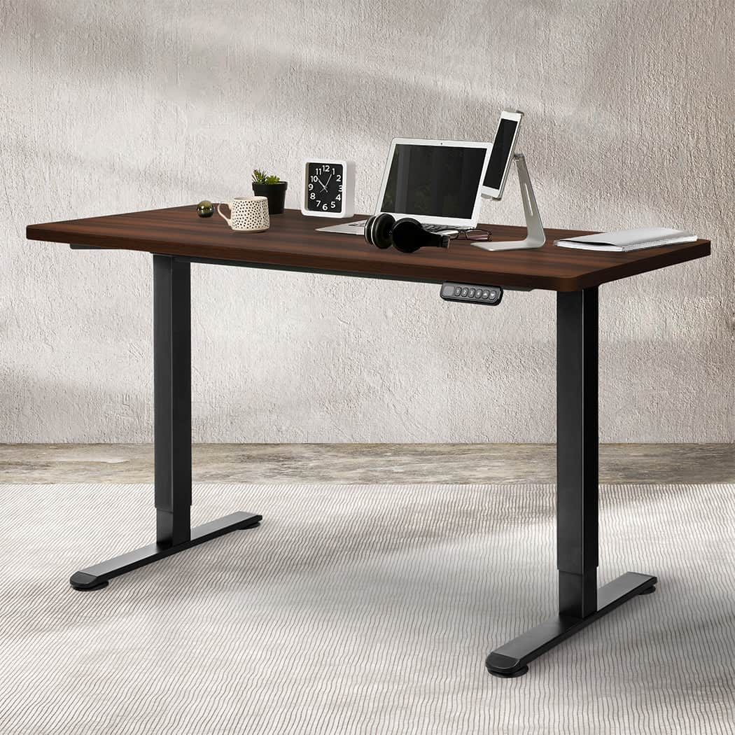 Contemporary Motorised Standing Desk Adjustable 120cm Walnut 800x
