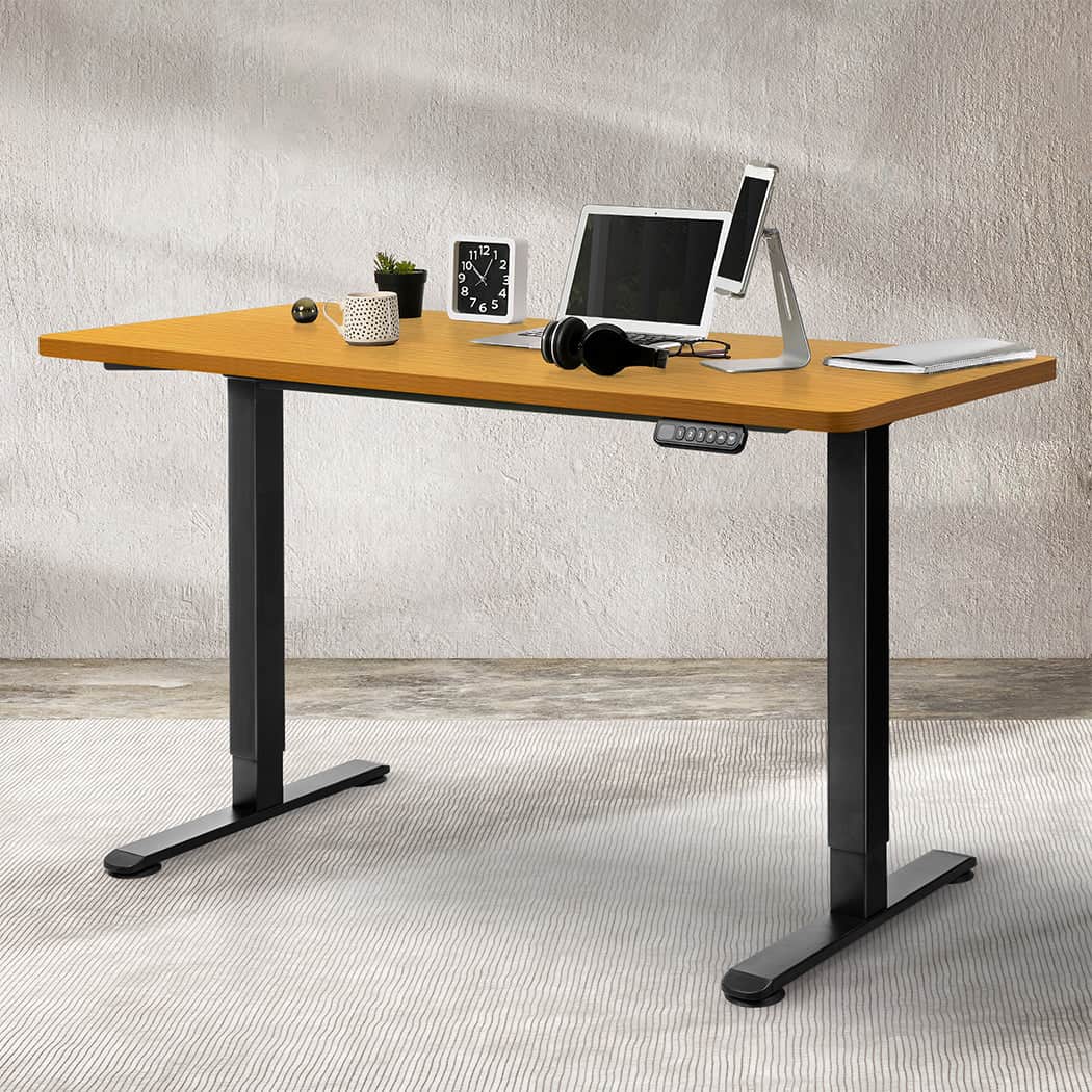 Contemporary Motorised Standing Desk Adjustable 140cm Natural 1000x